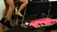 Amateur Cheating Girl Visiting Friend At Office