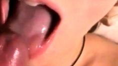 Delicious teen twink eating cum