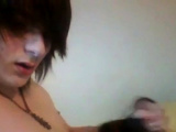 18 yo EMO boy cums on cam