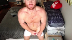 Ginger Hunk Seth Forena Bed Jerks his Cock Until He Cums