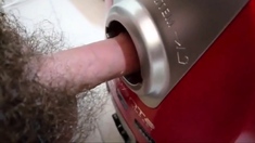 The vacuum cleaner hole and cumshot inside