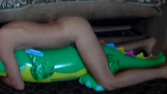 Big inflatable alligator humping cum