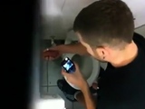 Toilet Glory Hole Action - Caught On Cam.