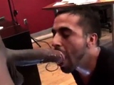 He sucks a big black cock
