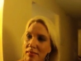 Cum walk through hotel lobby