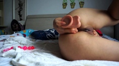 Amateur Asian Teen Uses Several Toys And Anal Beads